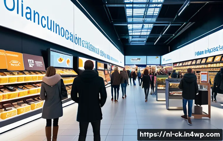 옴니채널 고객 경험의 수익성 분석 - A modern Dutch retail environment showcasing seamless omnichannel customer interaction: a diverse gr...