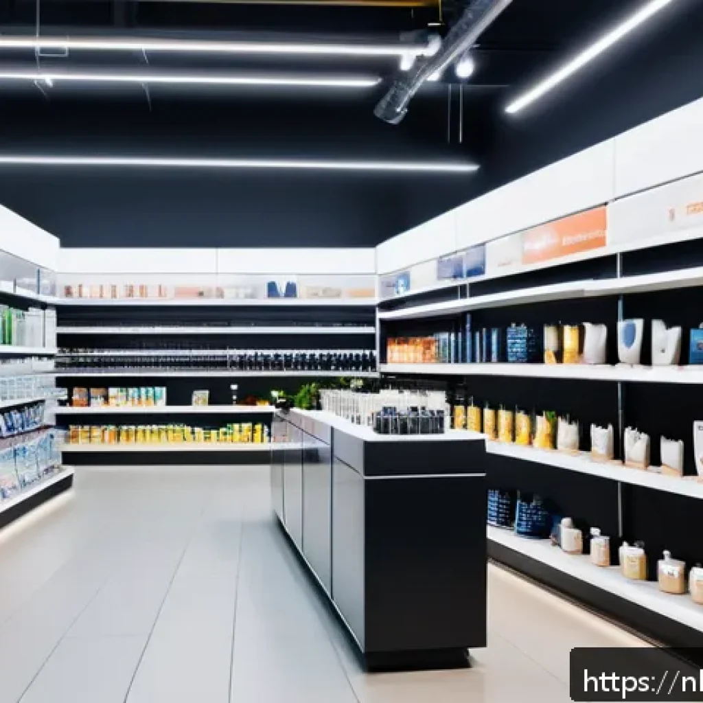 옴니채널 성공 사례 글로벌 브랜드 분석 - A modern Dutch retail store interior showcasing a seamless omnichannel shopping experience, with cus...