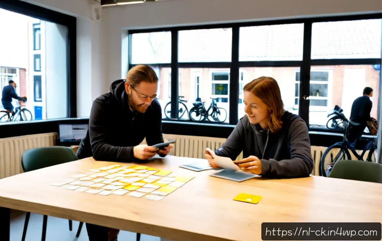 Home 17 옴니채널의 디자인 사고 접근법 - Photorealistic Dutch retail design workshop in a bright Amsterdam studio, diverse team mapping a sea...